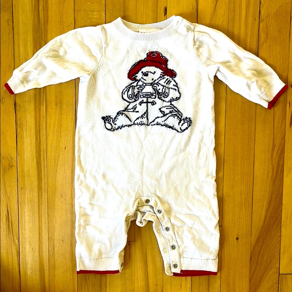 Baby GAP White and Red Footies with Paddington Bear  Design